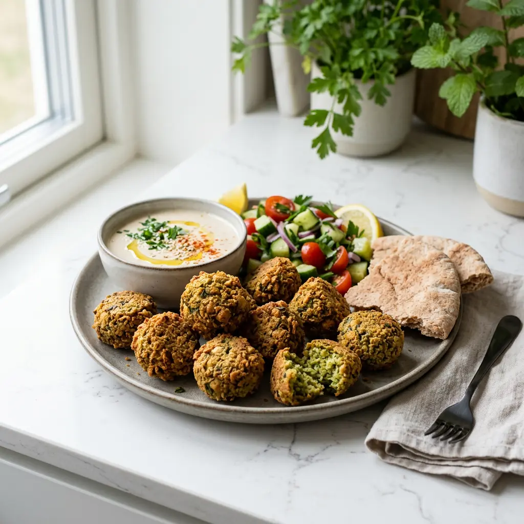 Retsepti Falafel kuumaõhufritüüris foto valmis koduse roana