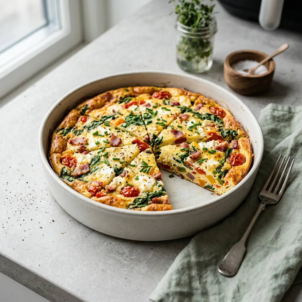 Retsepti Frittata kuumaõhufritüüris foto valmis koduse roana