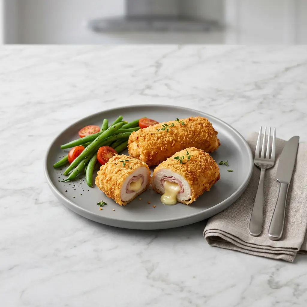 Retsepti Kana cordon bleu kuumaõhufritüüris foto valmis koduse roana