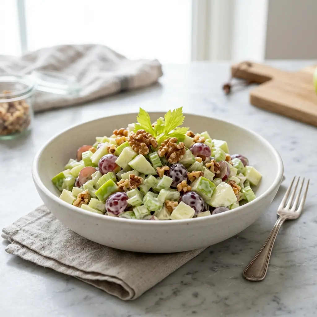 Retsepti Klassikaline Waldorfi salat foto värske salatina
