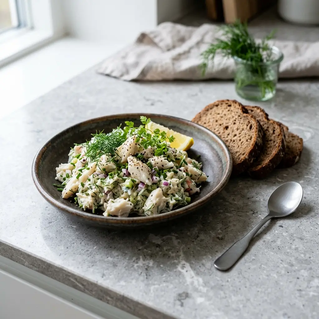 Retsepti Kodune krabisalat foto värske salatina