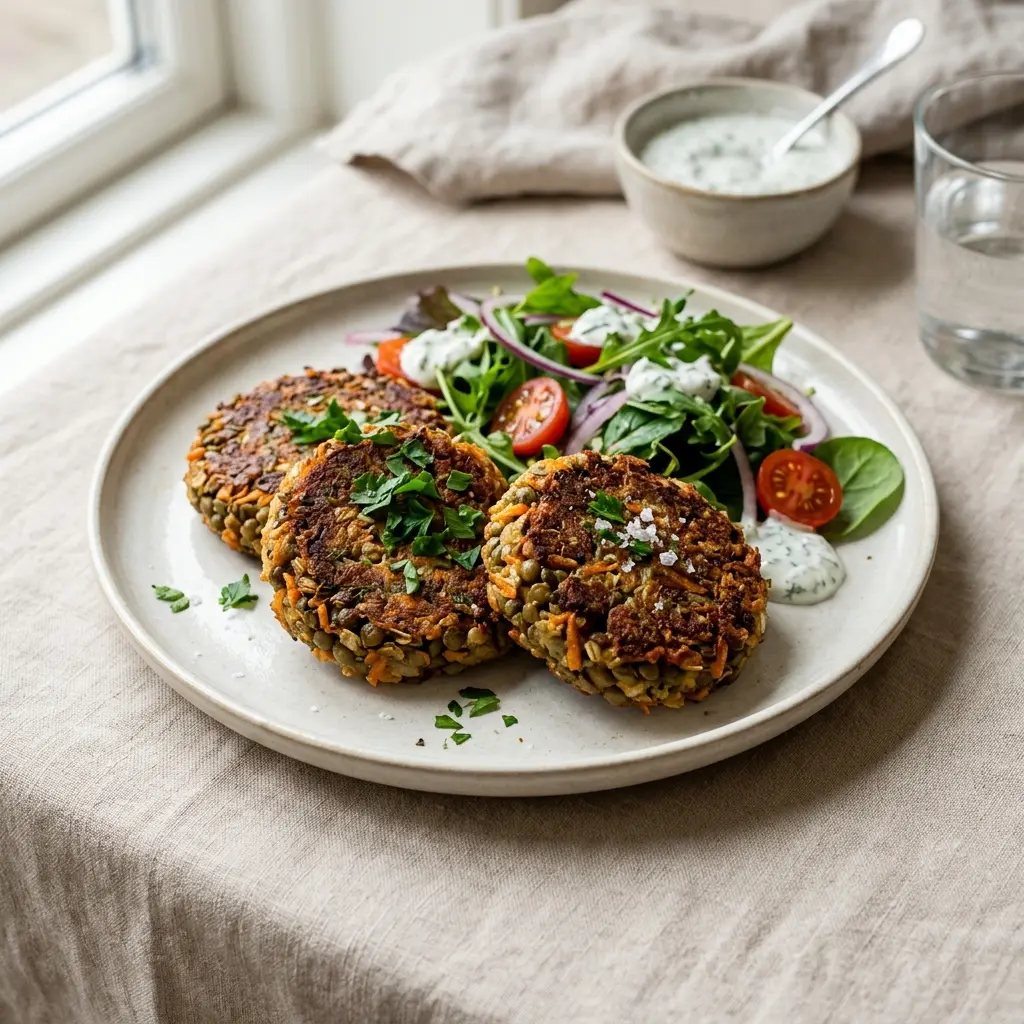 Retsepti Läätseburgerid foto valmis koduse roana