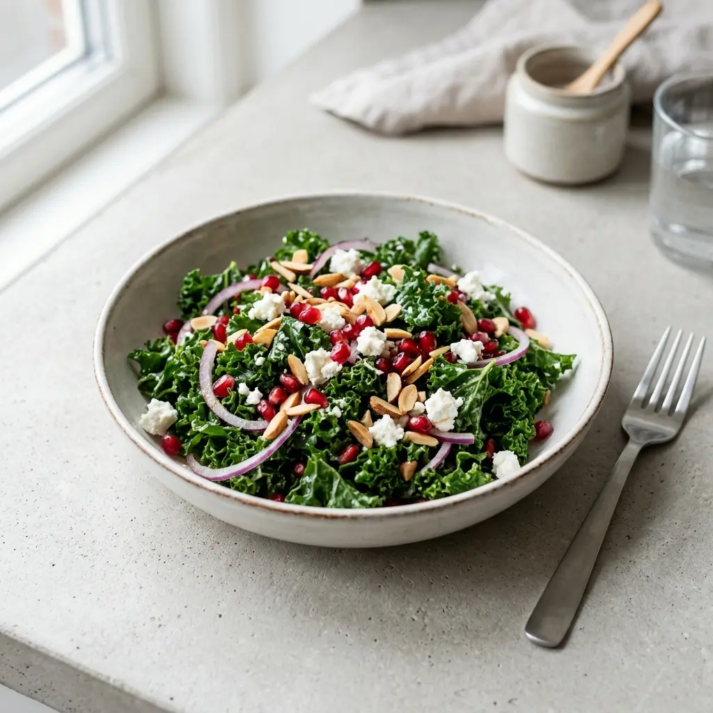 Retsepti Lehtkapsasalat granaatõunaga foto värske salatina