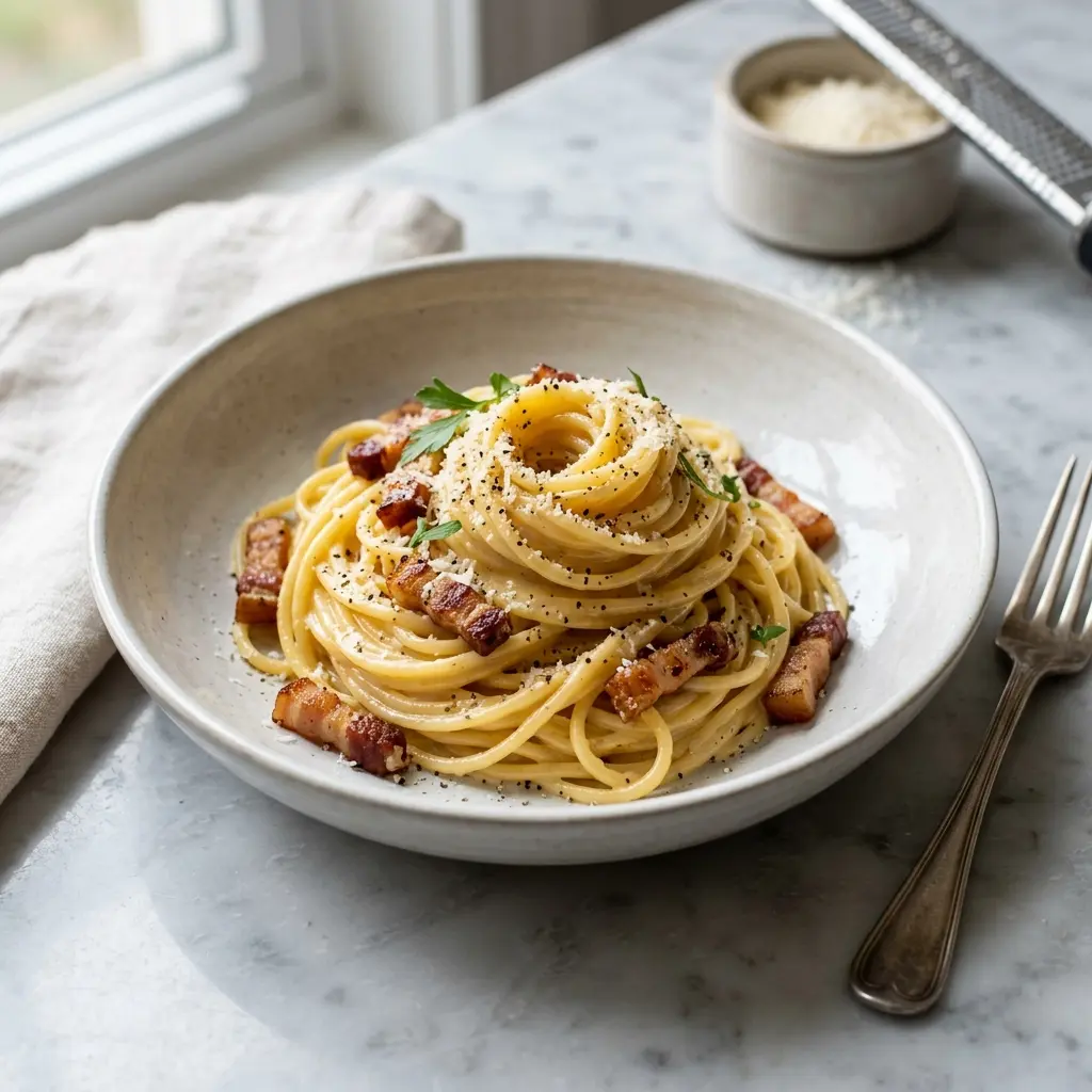 Retsepti Pasta carbonara foto valmis koduse roana