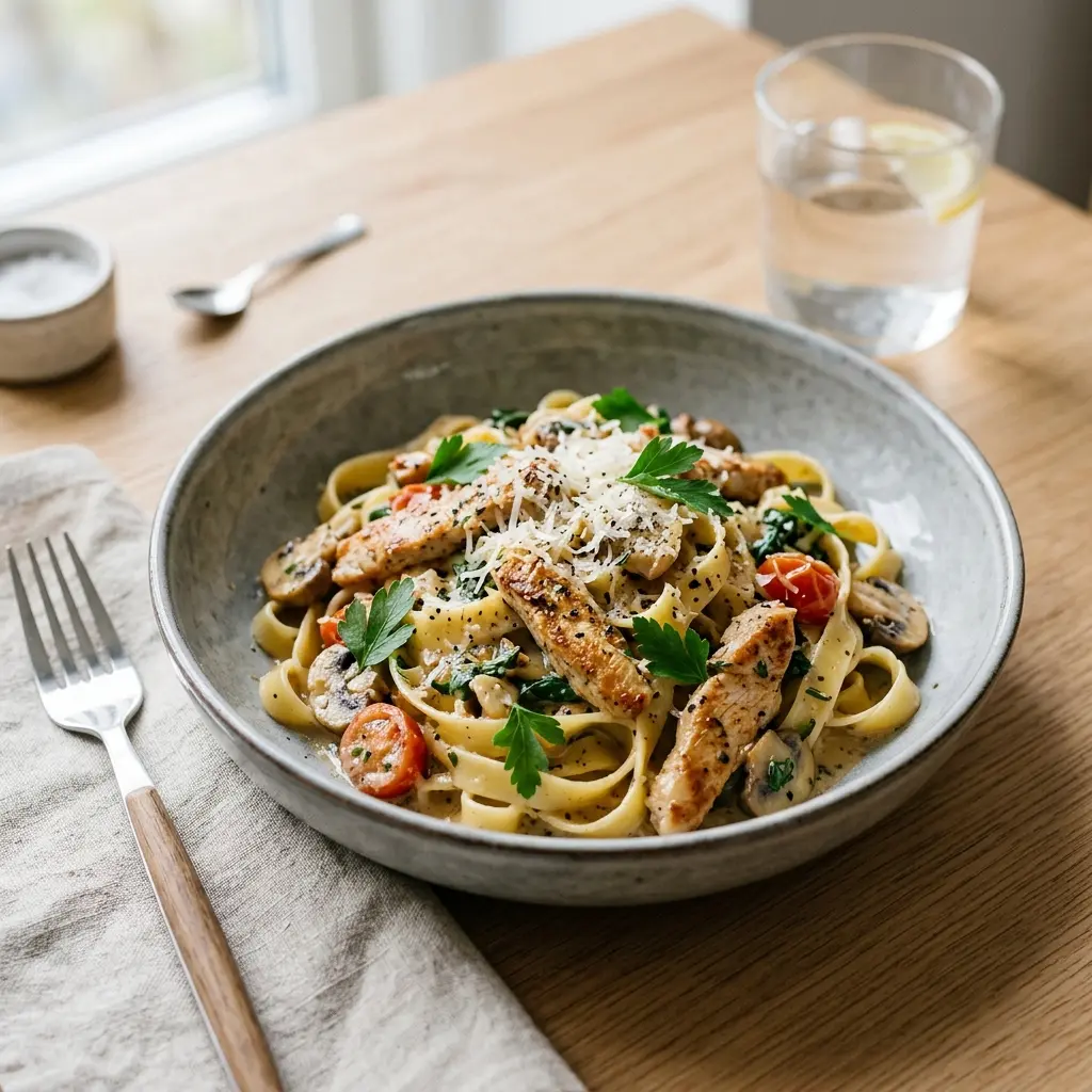 Retsepti Pasta kalkuniga foto valmis koduse roana
