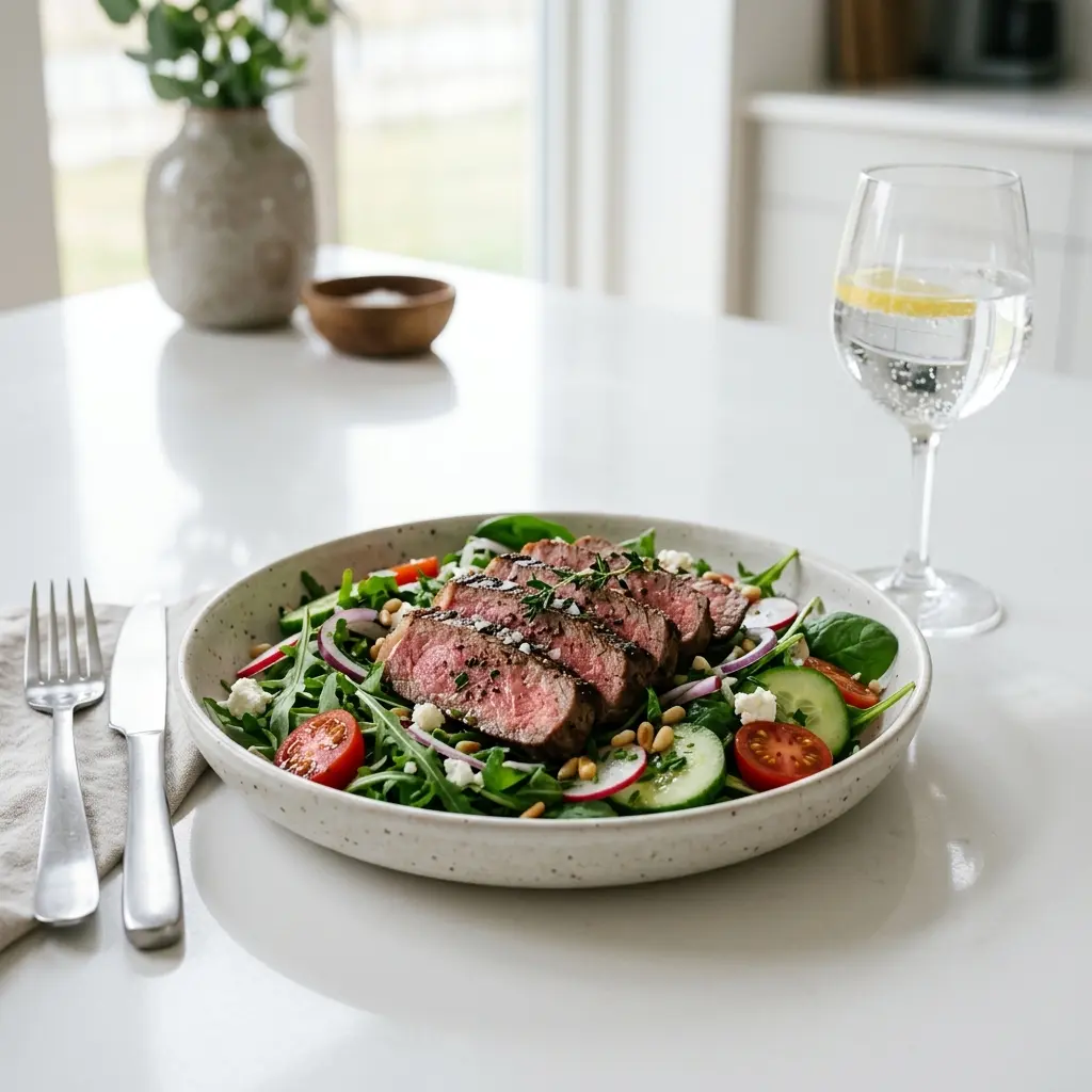 Retsepti Salat steigiga foto värske salatina