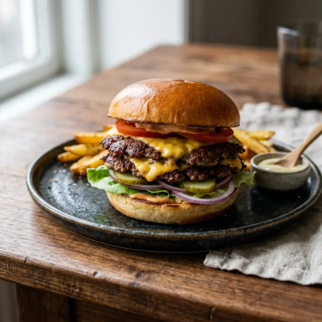 Retsepti Smash burger foto valmis koduse roana