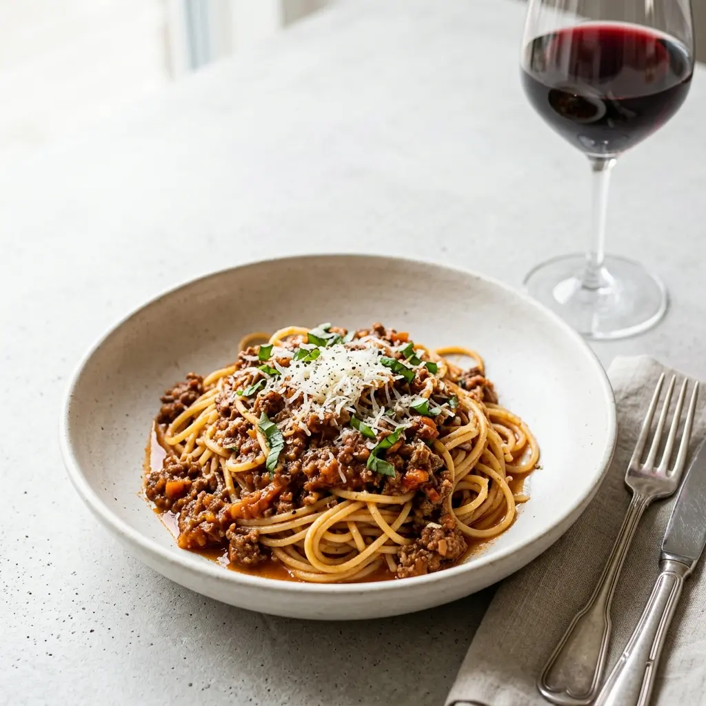 Retsepti Spagetid Bolognese foto valmis koduse roana