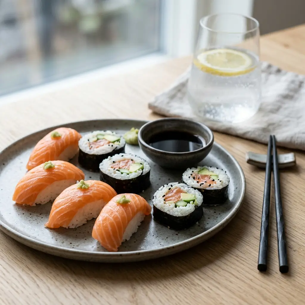 Retsepti Sushi lõhega foto valmis koduse roana