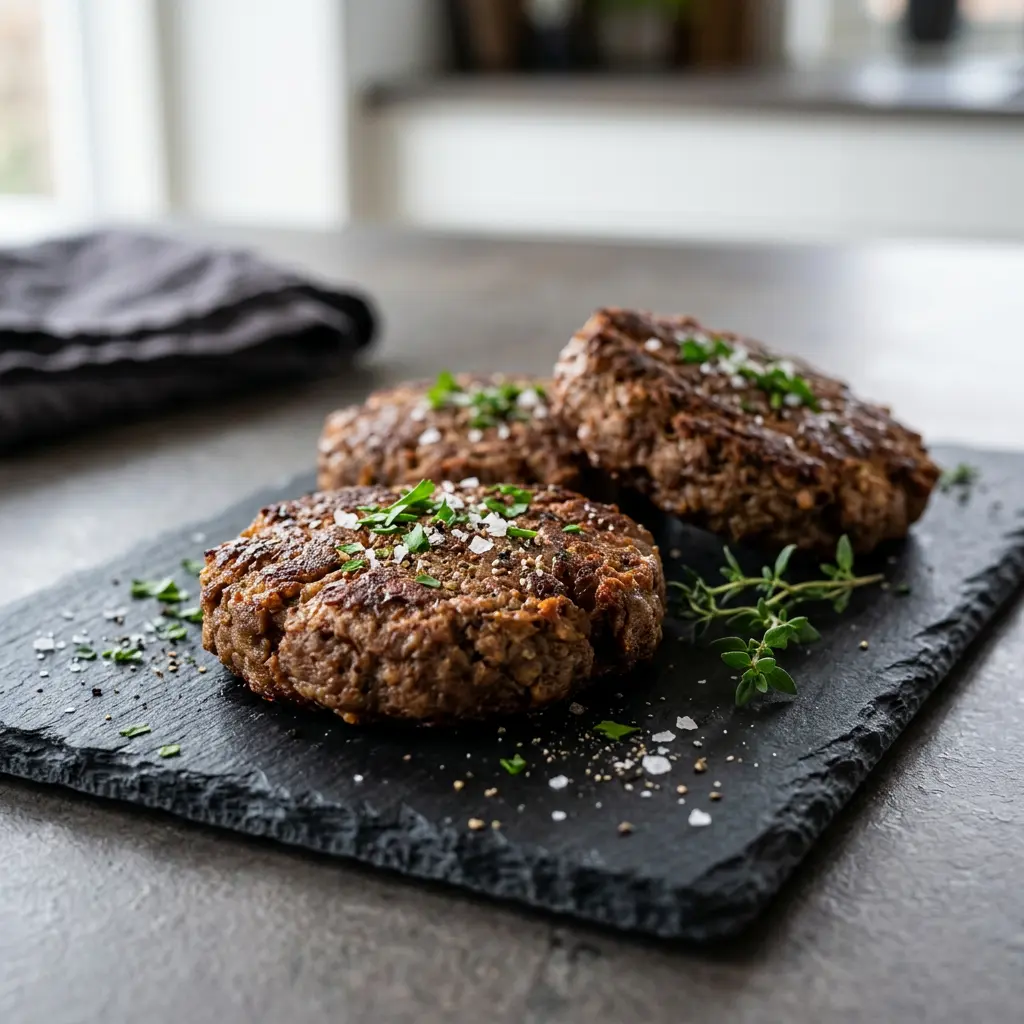 Retsepti Taimsed burgerid kuumaõhufritüüris foto valmis koduse roana