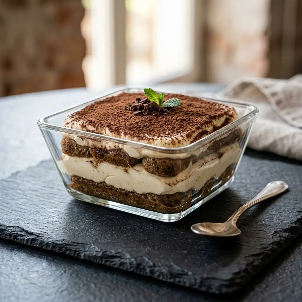 Retsepti Tiramisu foto valmis magustoiduna